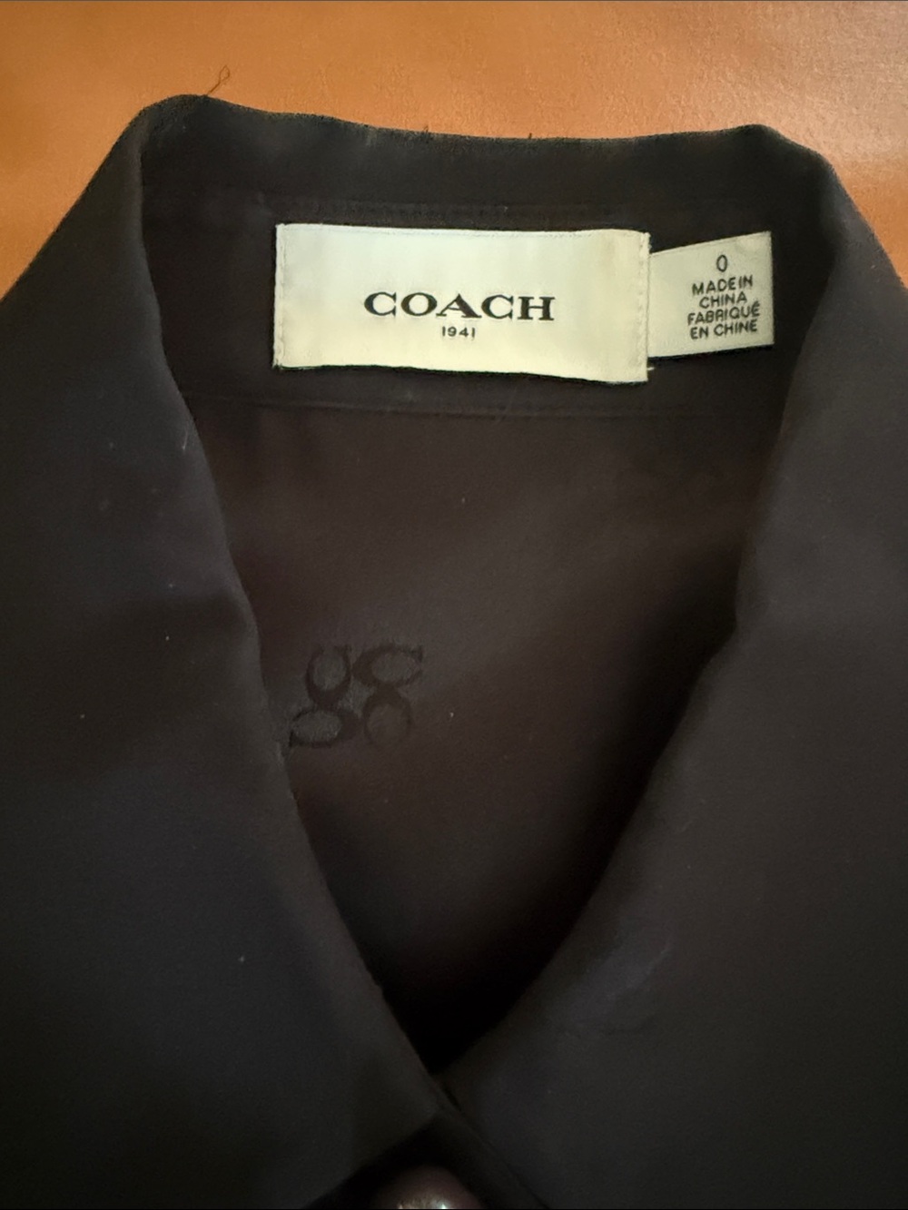 Coach Black Ruffle-Front Silk Blouse - Picture 2 of 5